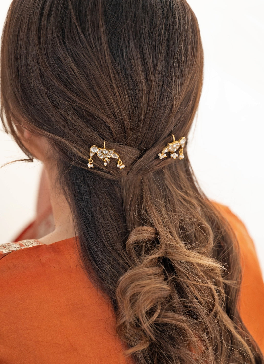 Parrot Kundan Braid Pins