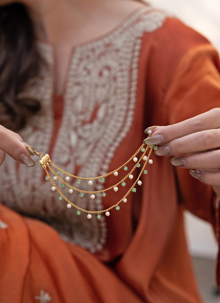 Mint Green Pearls Kaan Chain