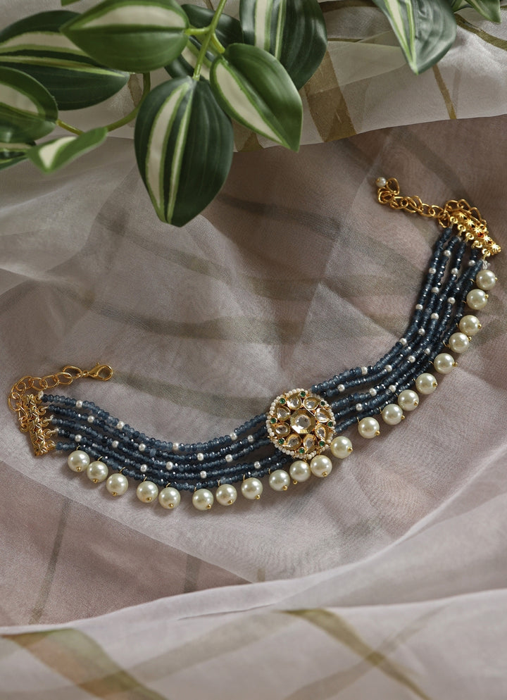 Midnight Blue Kundan Choker Necklace