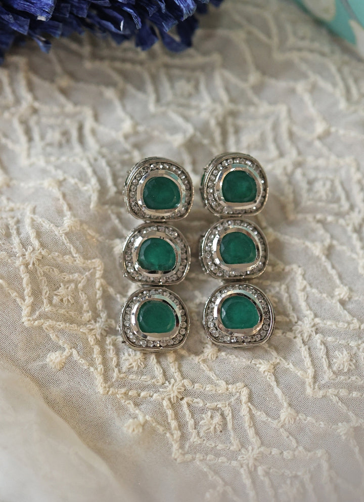 Green Kundan Earrings
