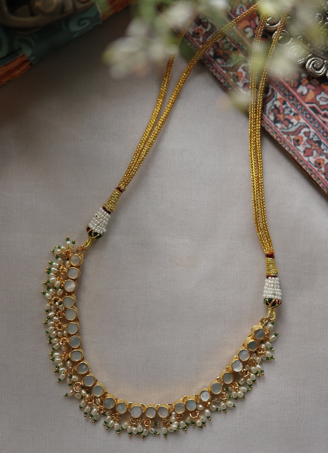 Gold Mother Of Pearl Necklace