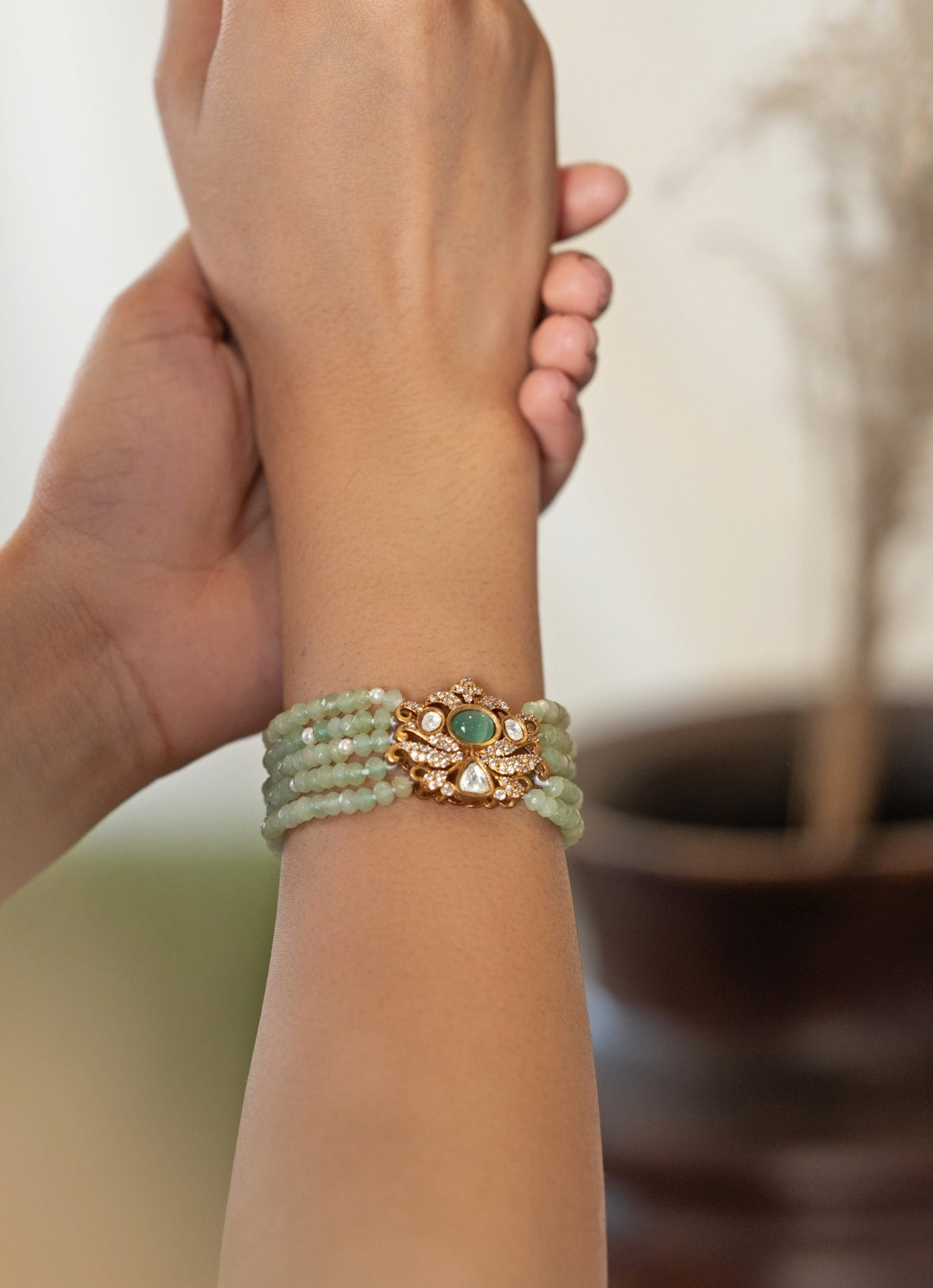 Mint Green Polki Bracelet