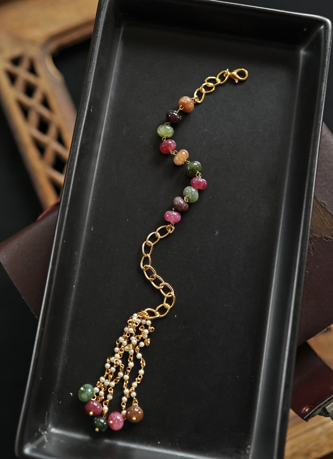 Multicolor Tourmaline Stone Bracelet