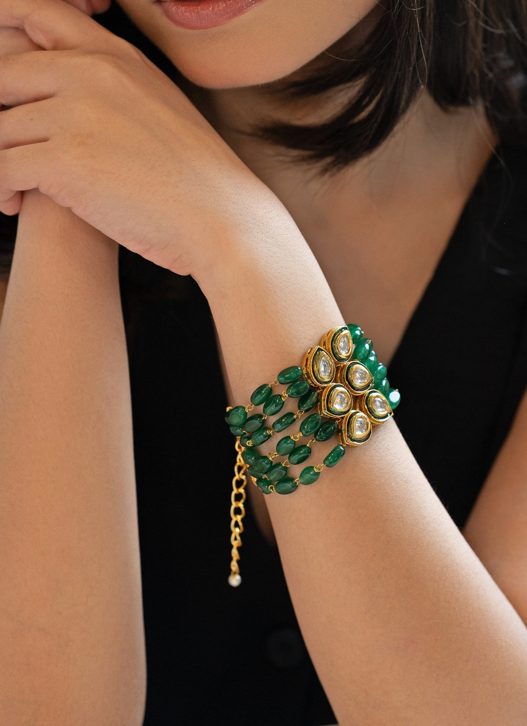 Green Kundan Bracelet