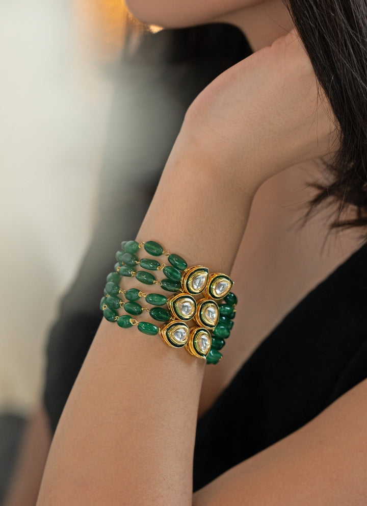 Green Kundan Bracelet