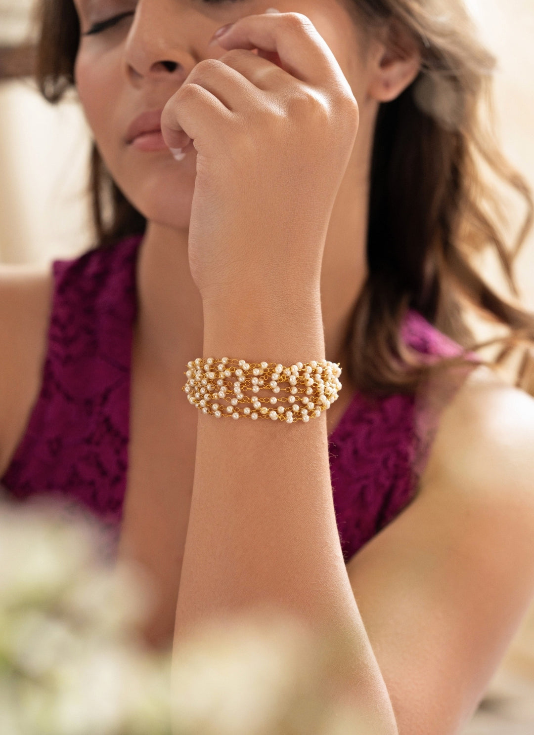 Gold Pearls Bracelet