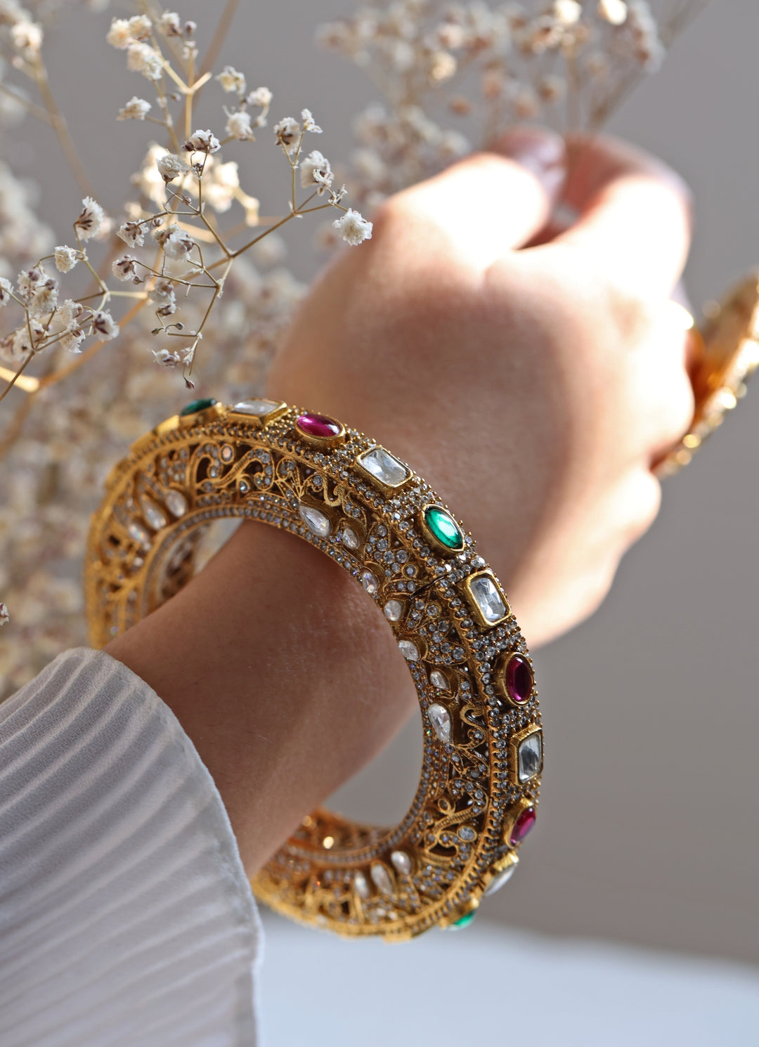 Multicolor Victorian Polki Bangle