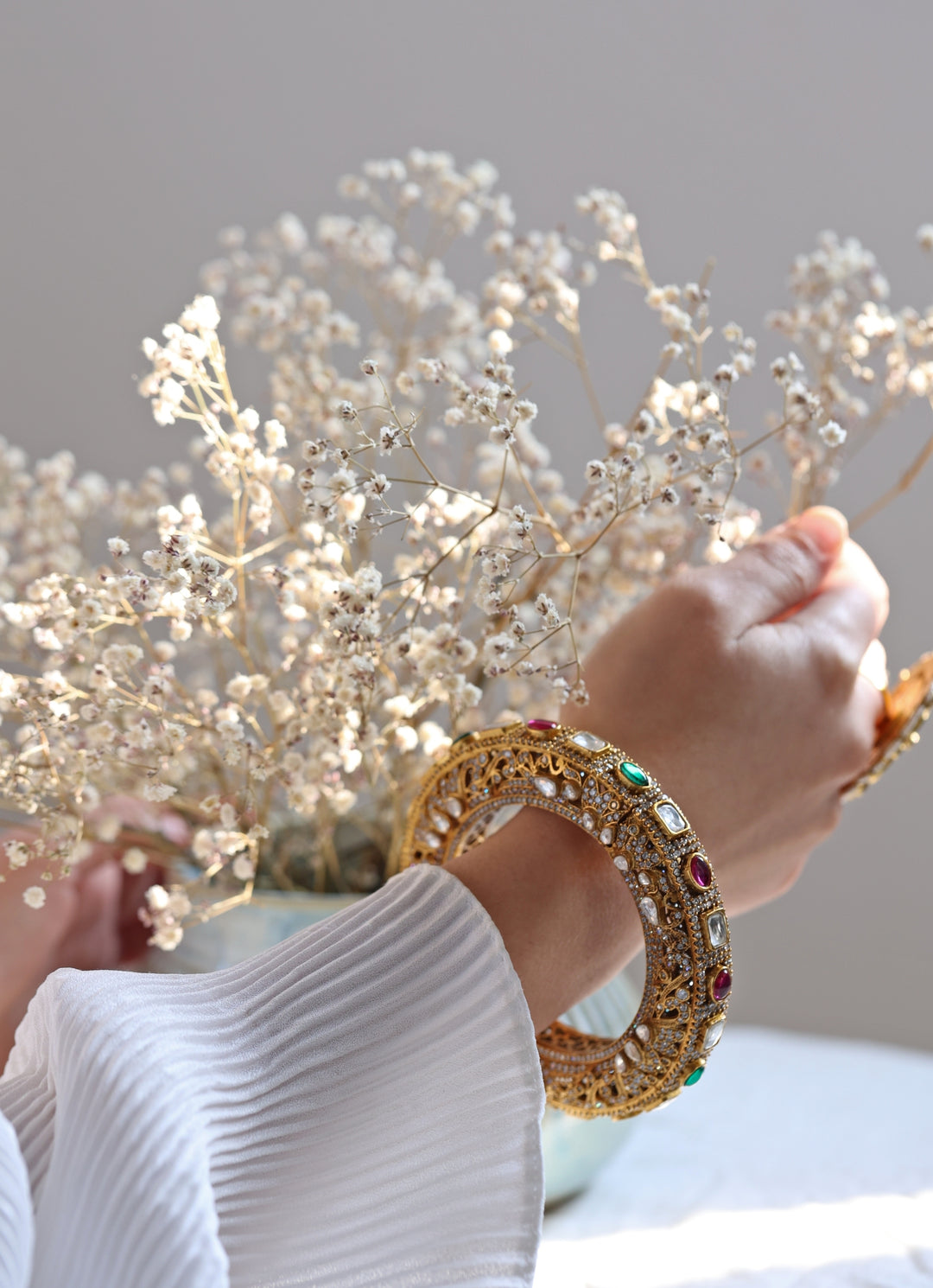 Multicolor Victorian Polki Bangle