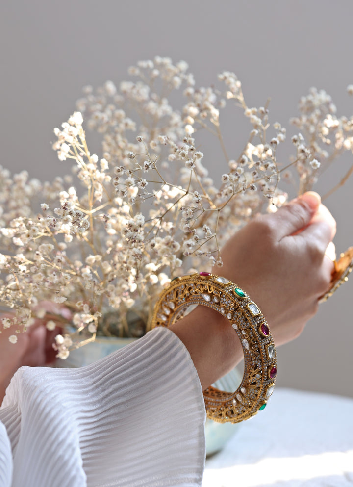Multicolor Victorian Polki Bangle