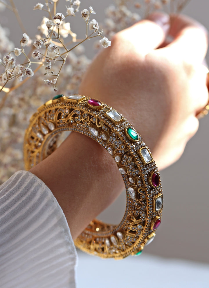 Multicolor Victorian Polki Bangle