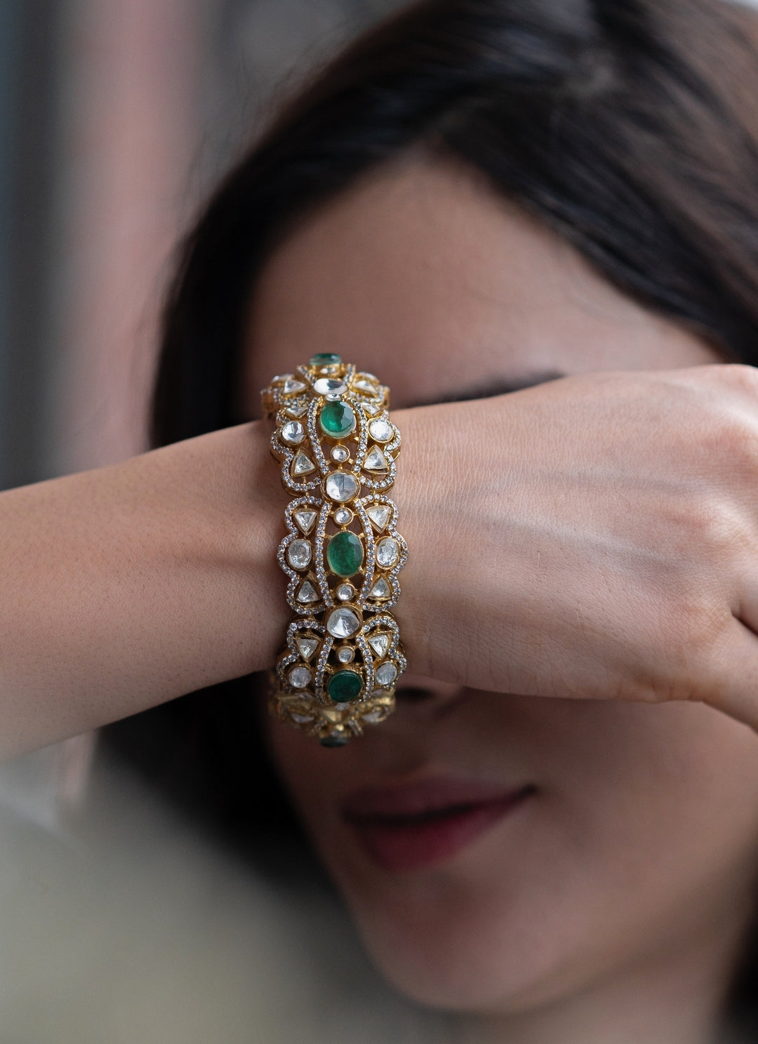 Green Polki Bangle