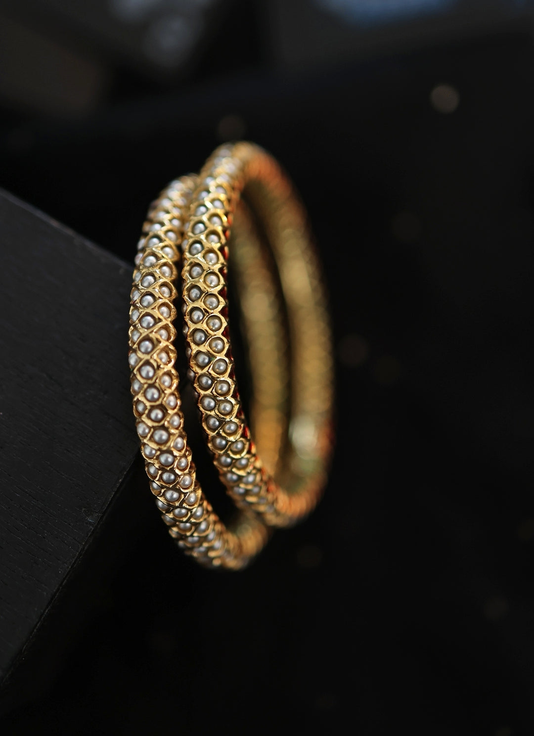 Gold Plated Jadau Bangle Set