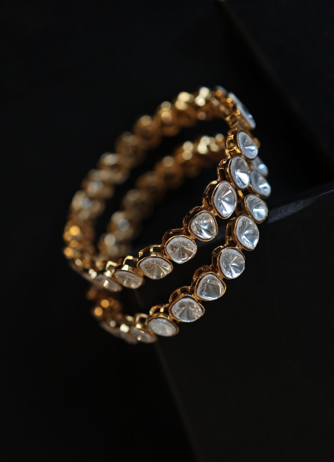 Gold Polki Bangle Set