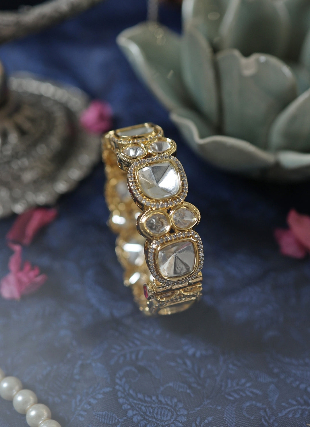 Gold Polki Bangle