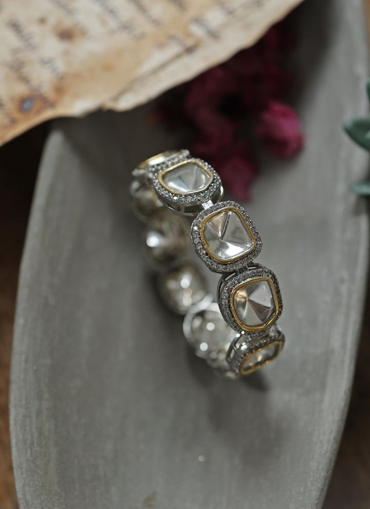 Silver Victorian Polki Bangle