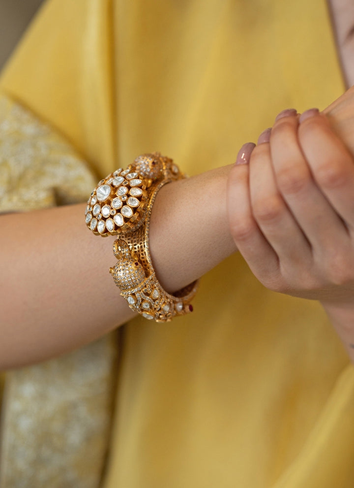 Gold Polki Pacheli Bangle