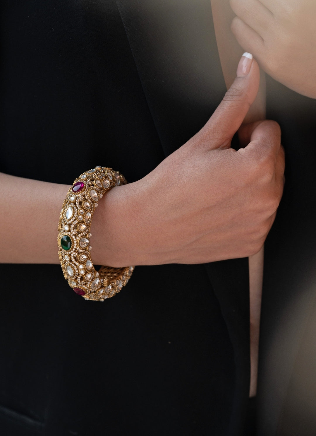 Multicolor Victorian Polki Bangle