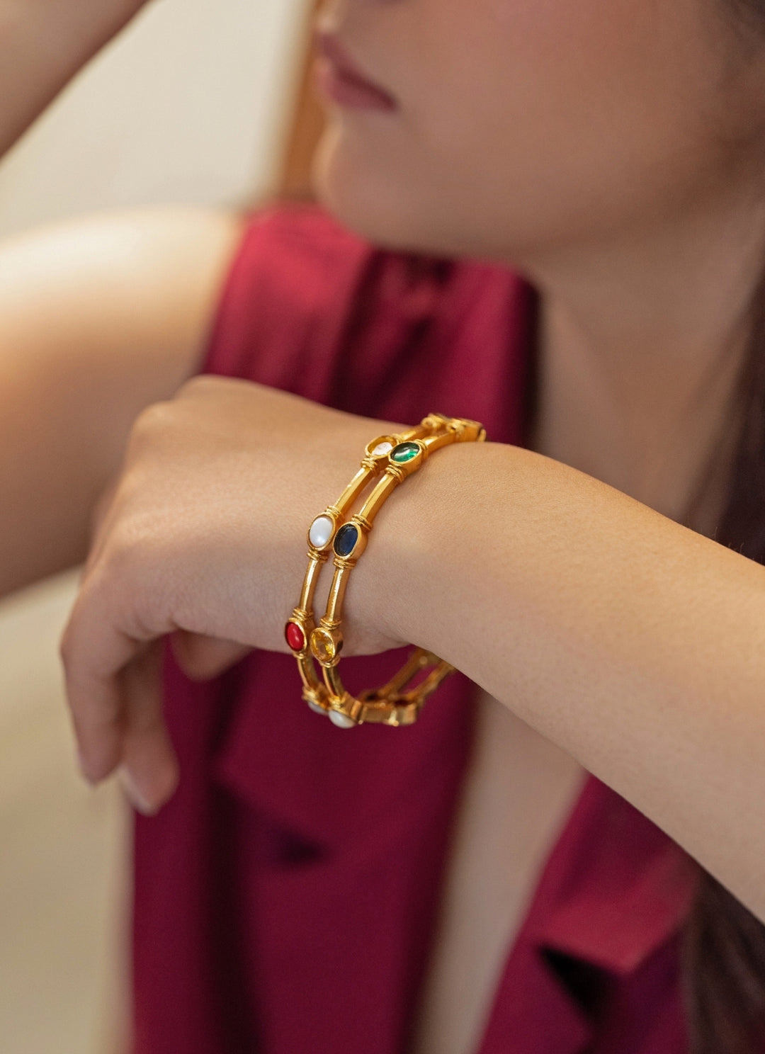 Mutlicolor Navratan Bangle Set