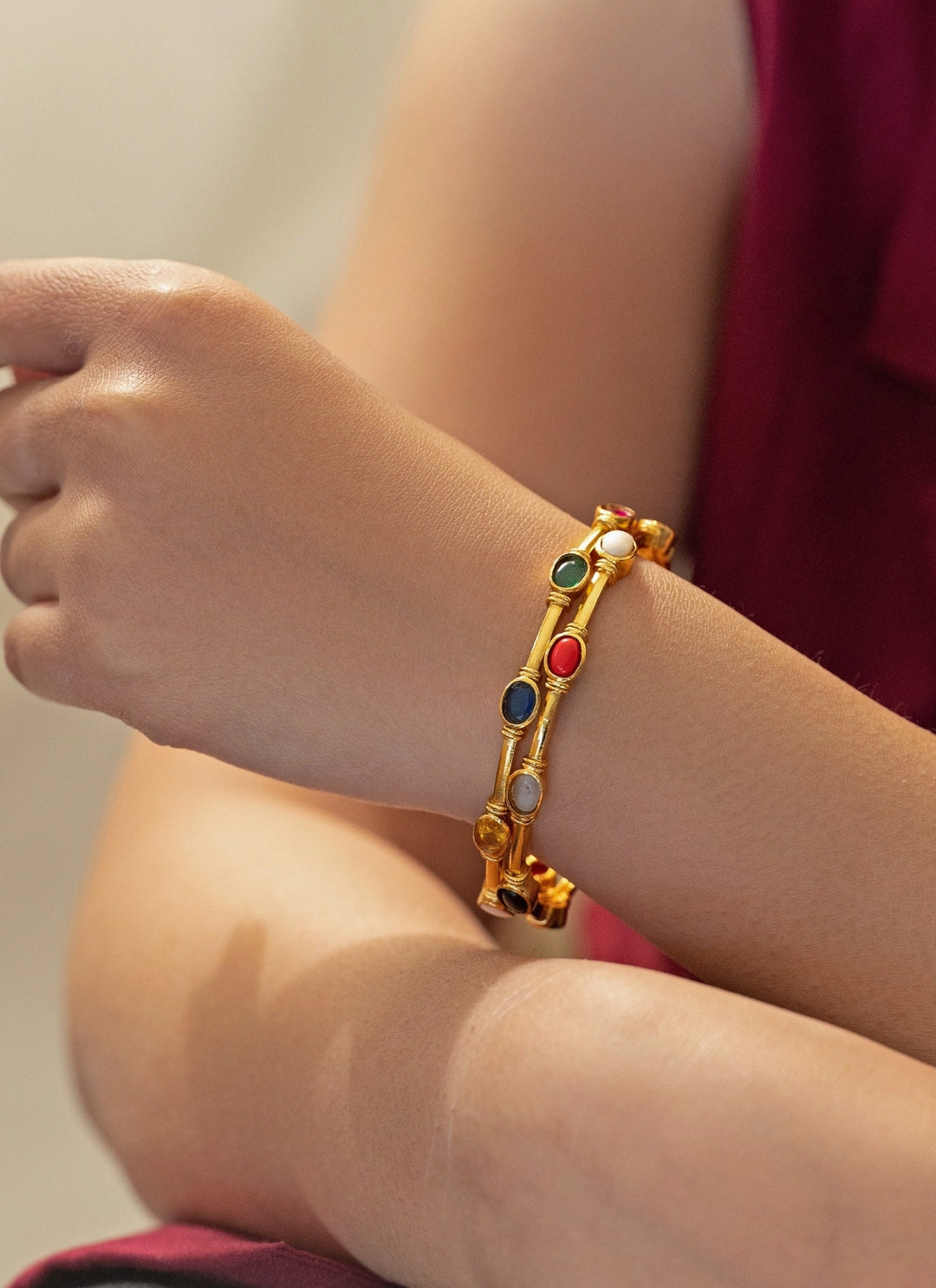 Mutlicolor Navratan Bangle Set