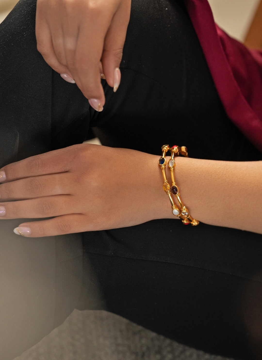 Mutlicolor Navratan Bangle Set
