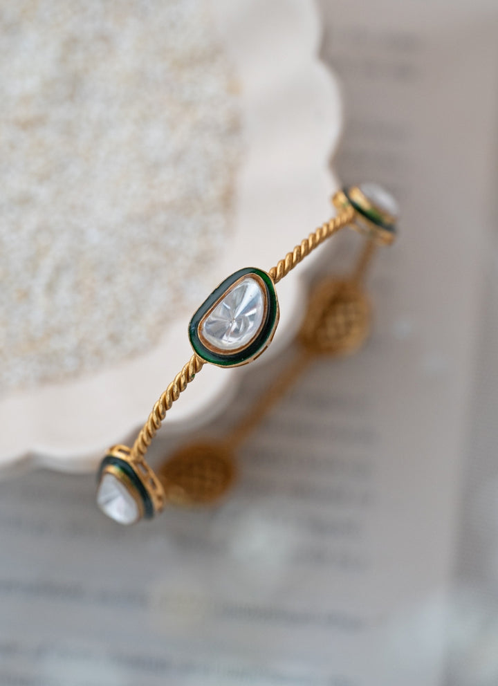 Green Polki Bangle