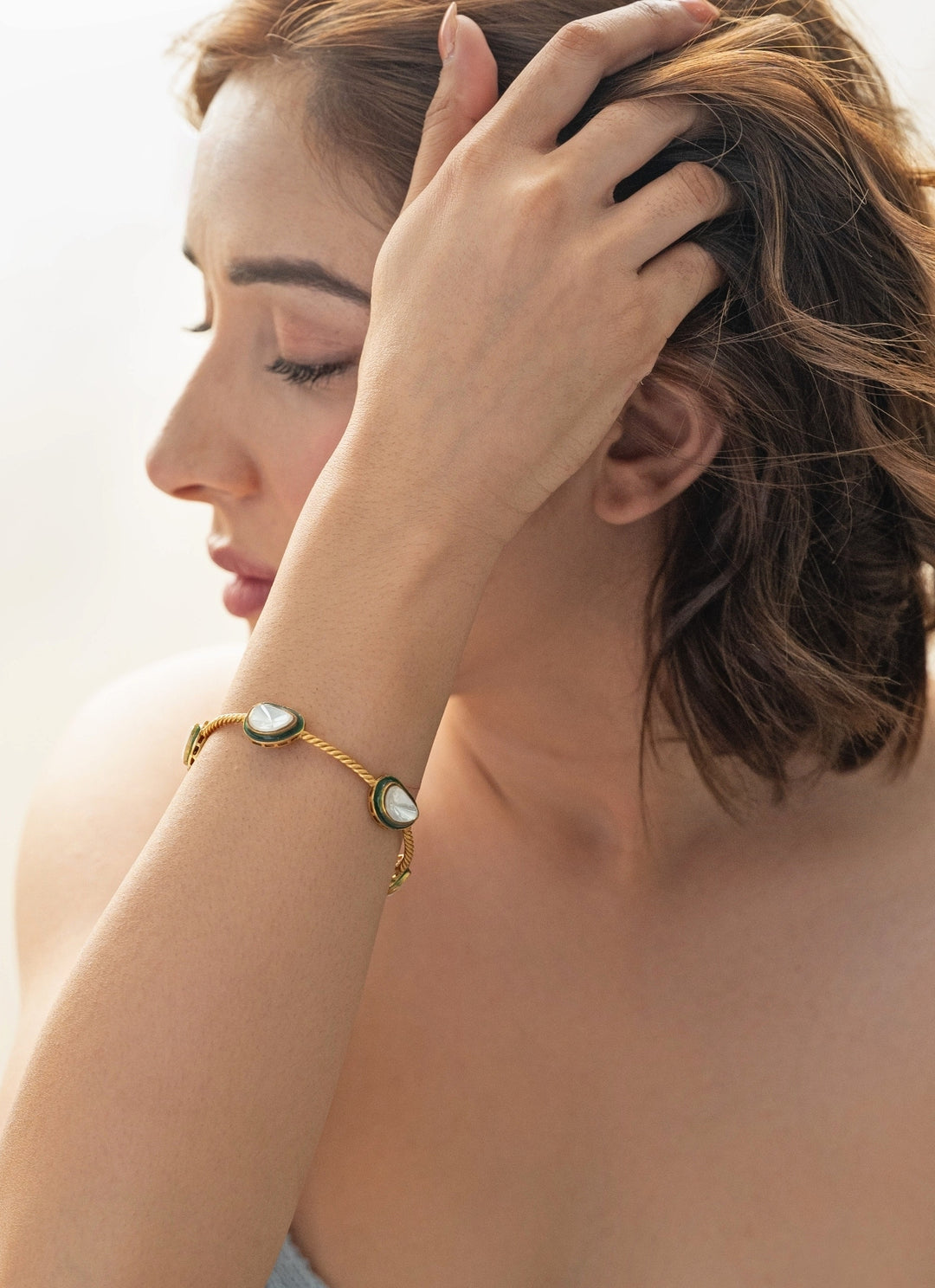 Green Polki Bangle