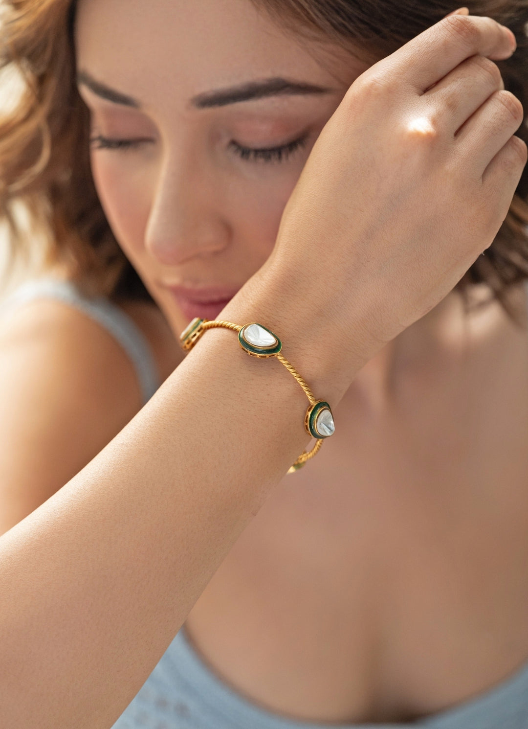 Green Polki Bangle