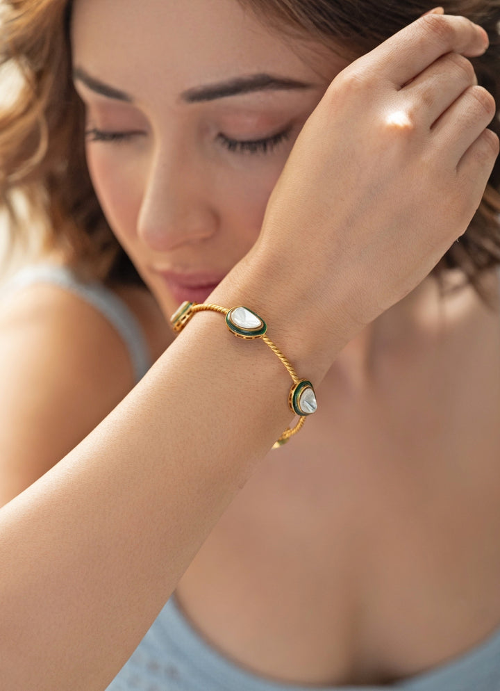 Green Polki Bangle