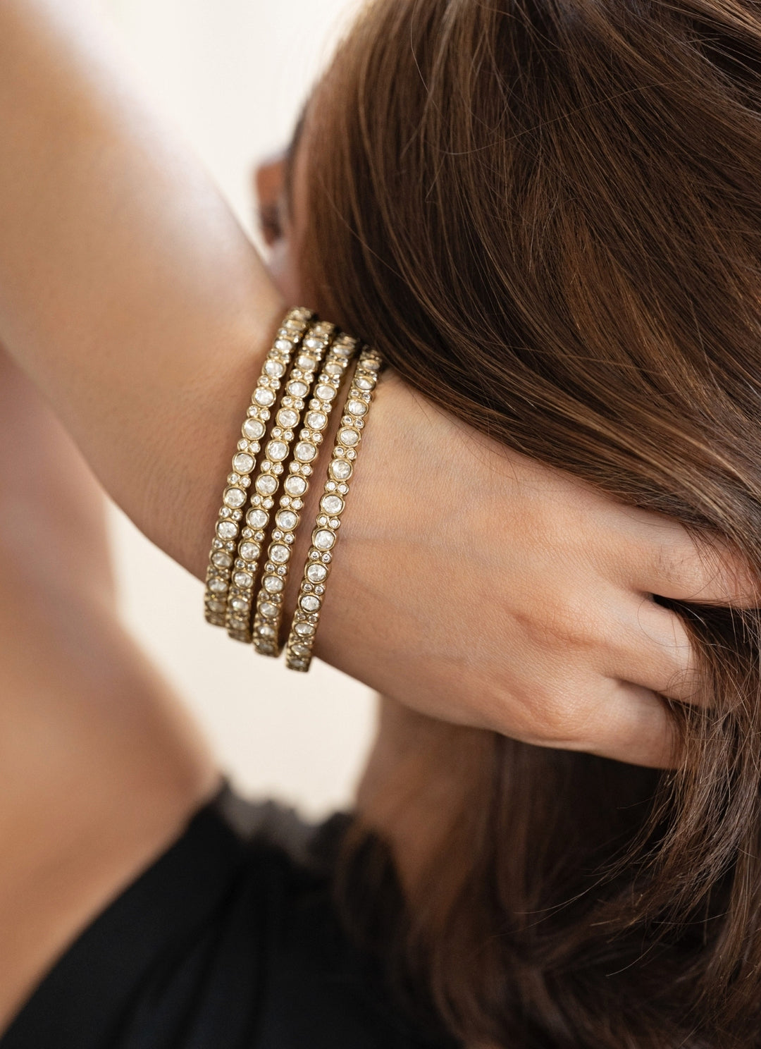 Gold Plated Polki Bangle Set