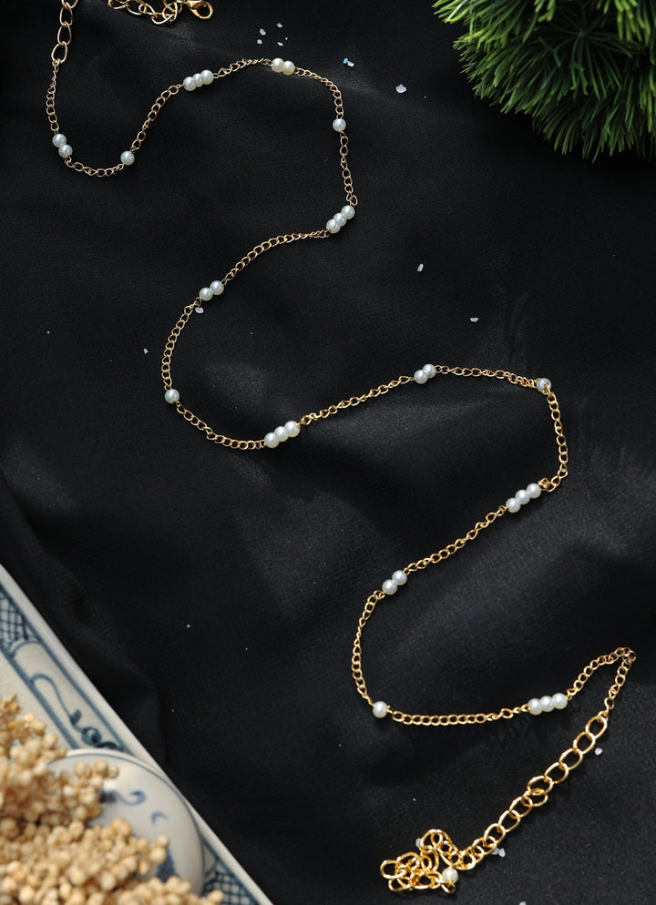 Gold Pearl Chain Waistbelt