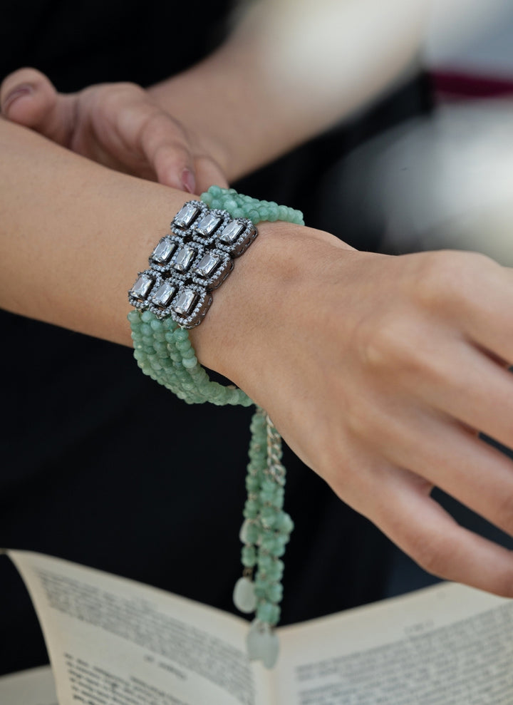 Green Faux Diamond Bracelet