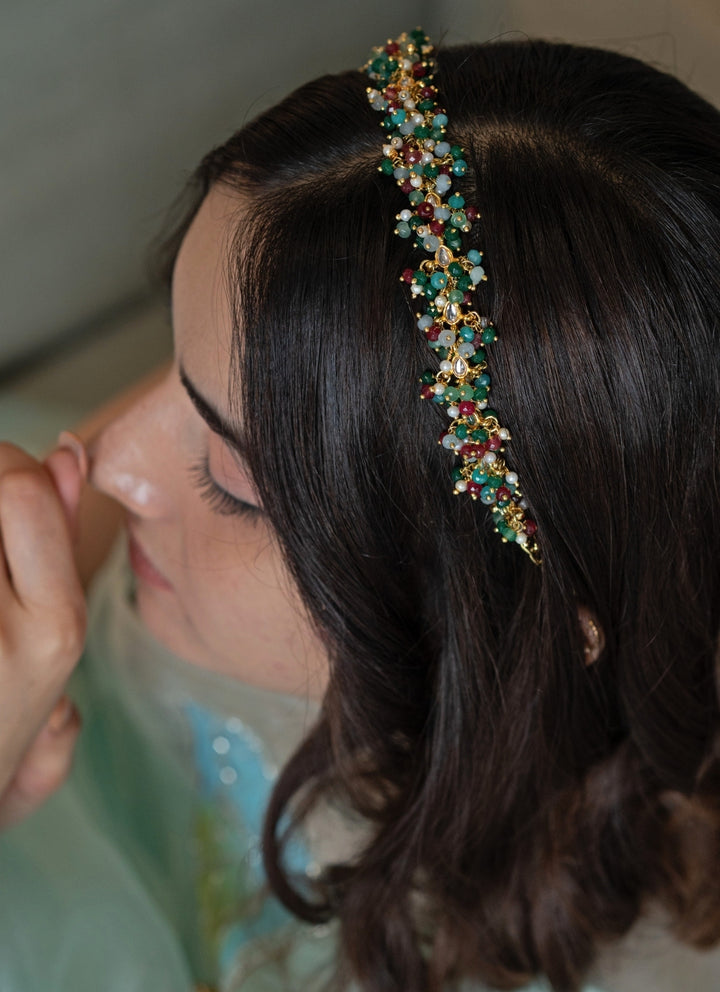 Multicoloured Kundan Headband