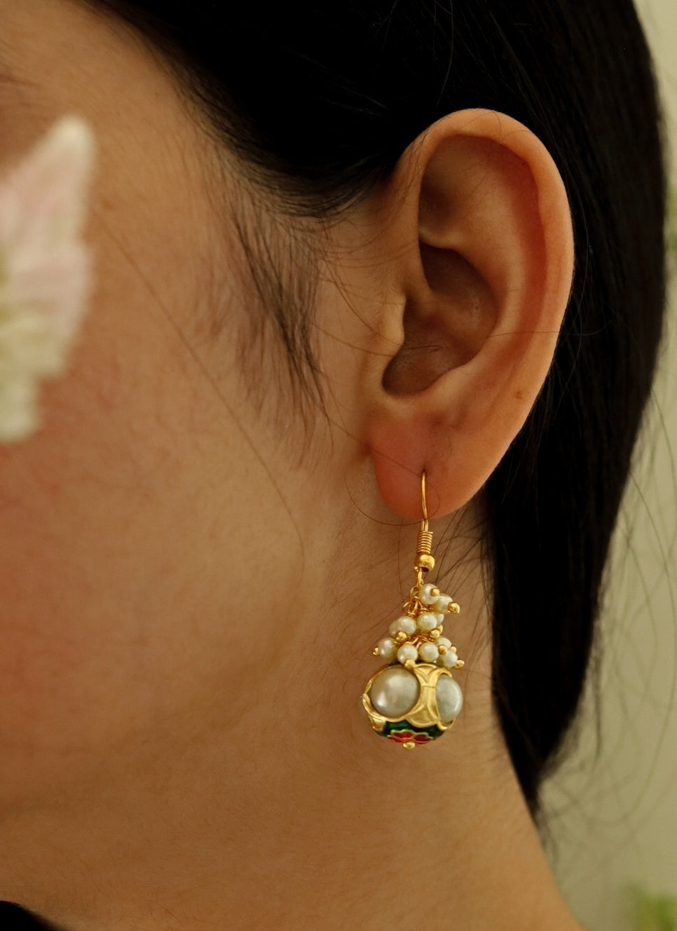 Gold Pearl Earrings