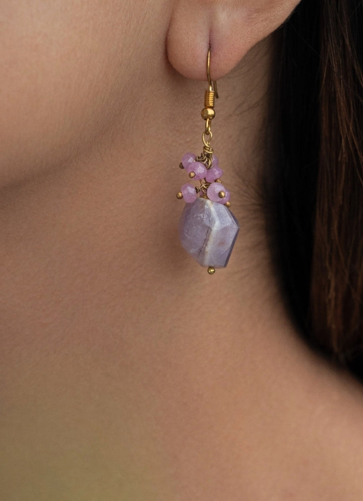 Purple Gold Earrings