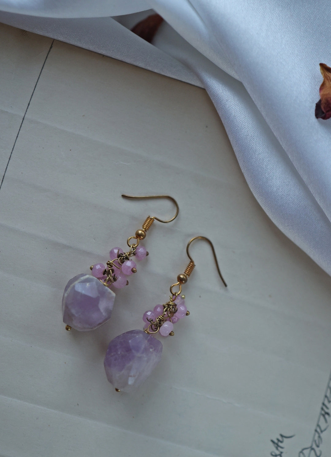 Purple Gold Earrings