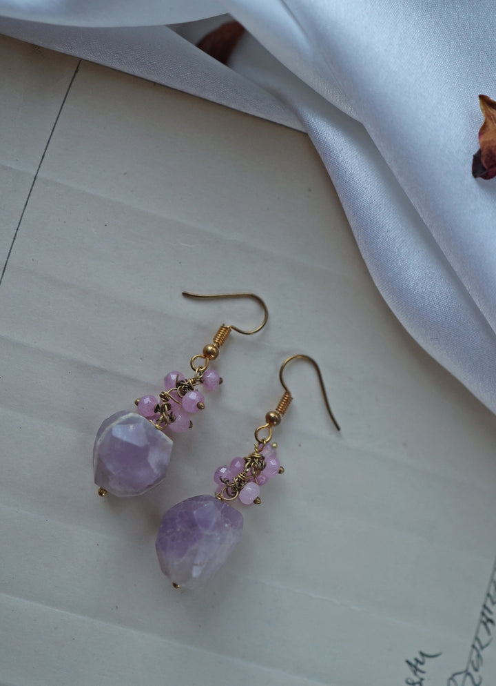 Purple Gold Earrings