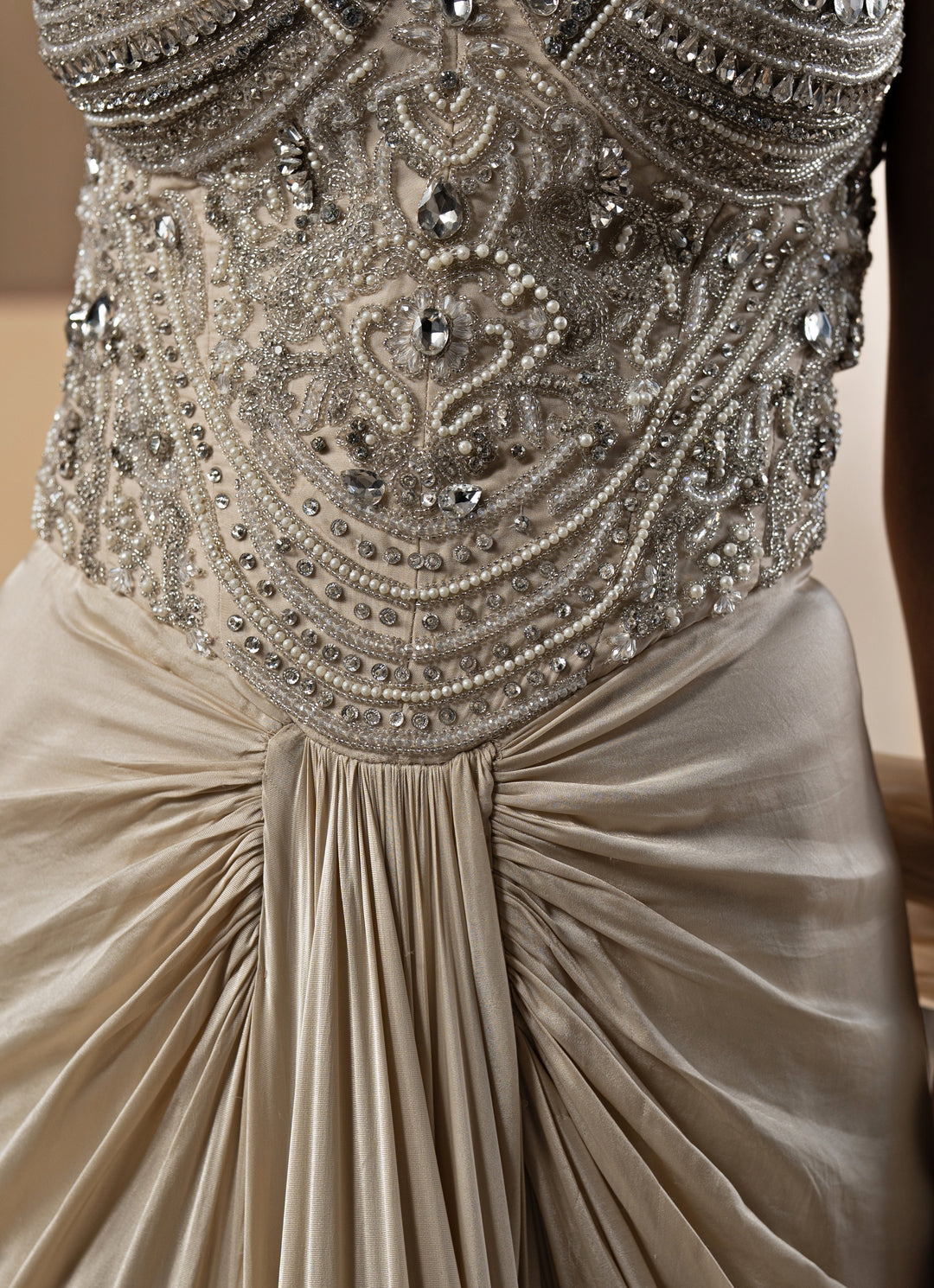 Champagne Satin Reverie Corset Gown