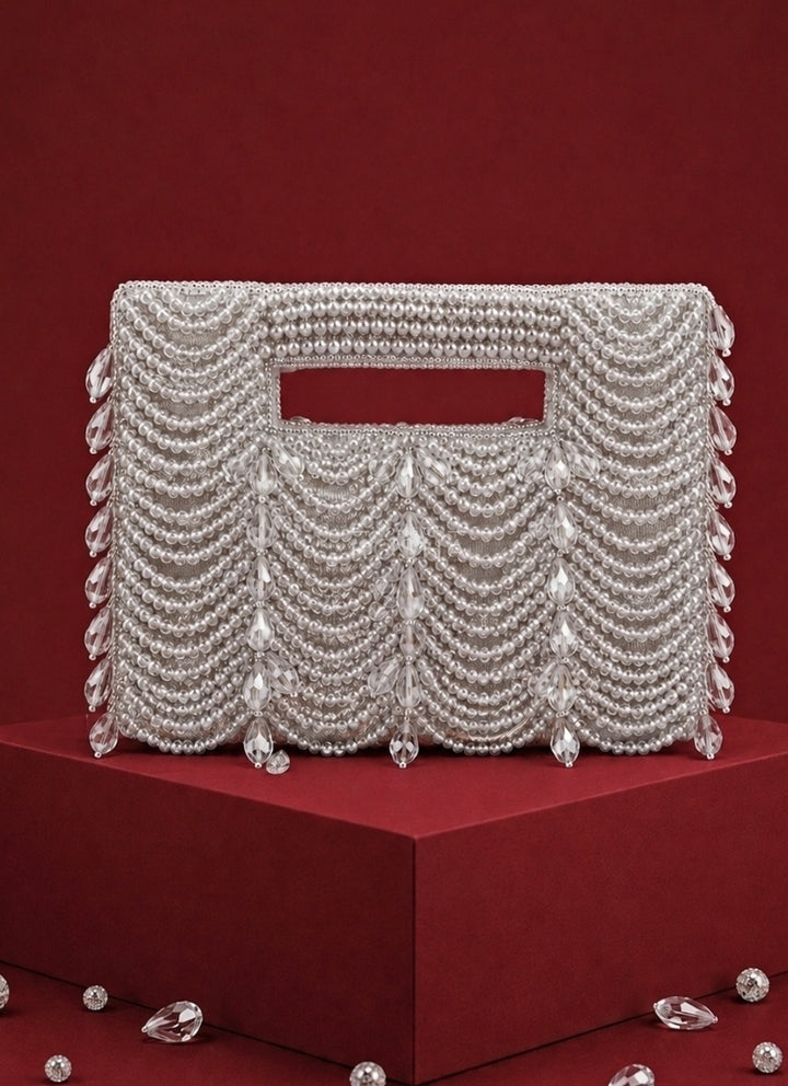 Silver Suede Handcrafted Clutch