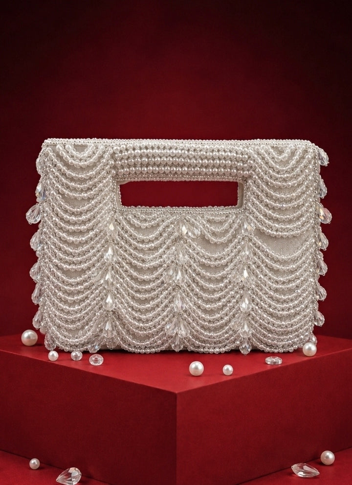 Silver Suede Handcrafted Clutch