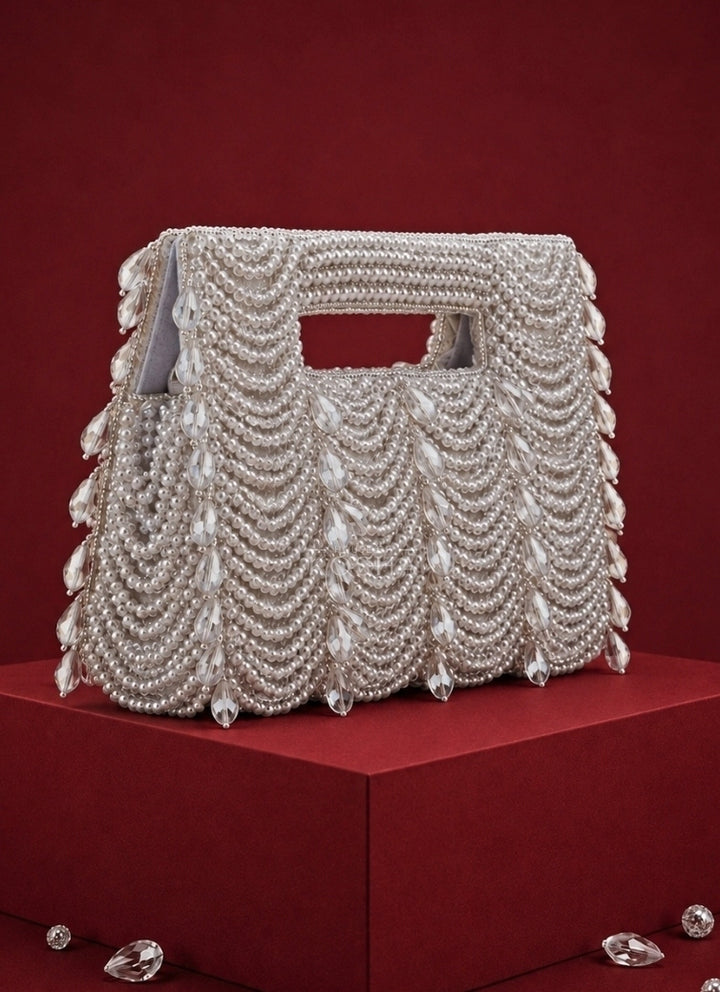 Silver Suede Handcrafted Clutch