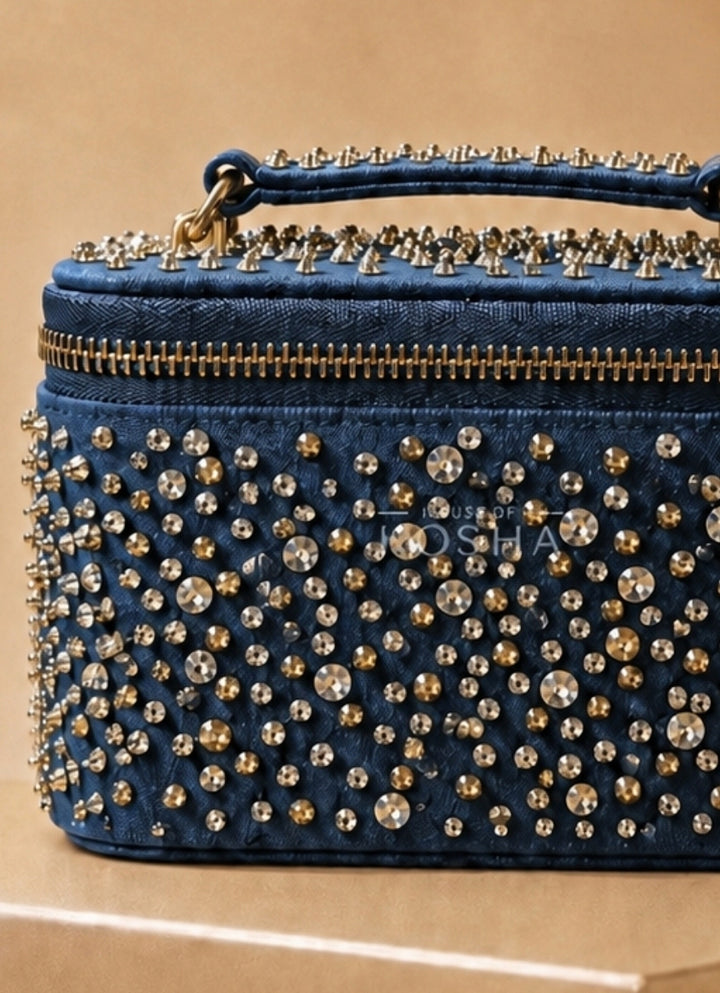 Gold &amp; Silver Denim Vanity Bag