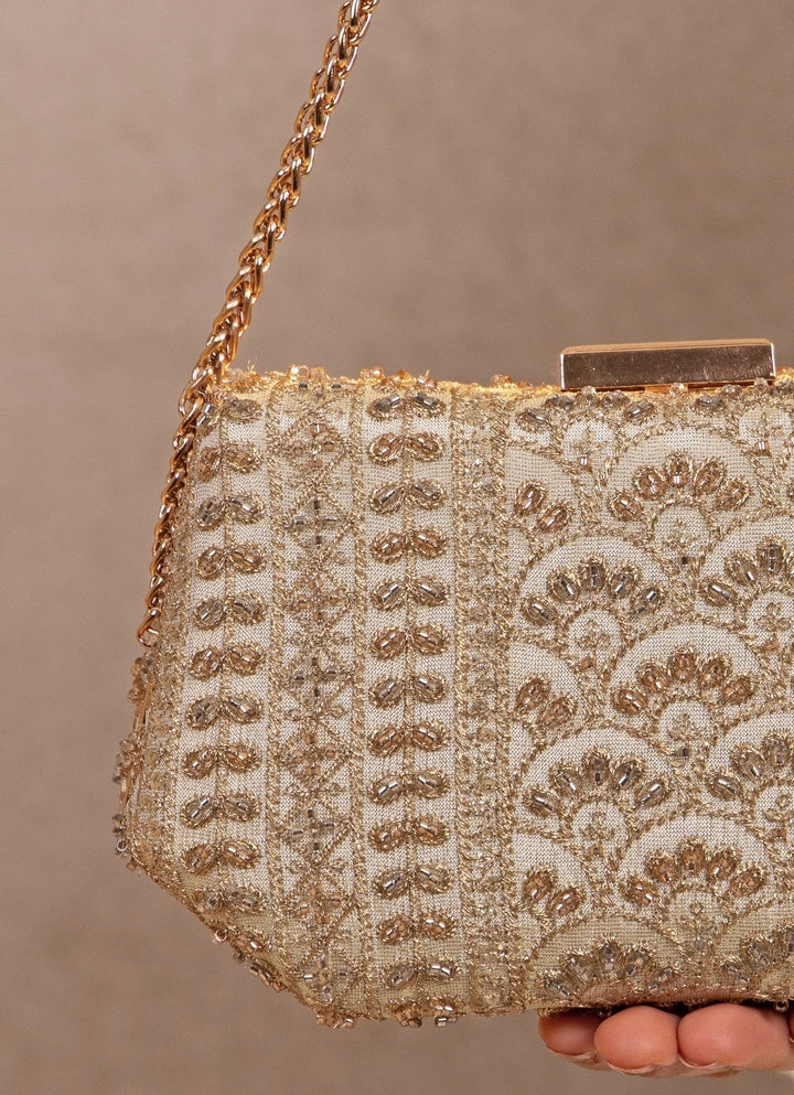 Gold Embroidered Clutch