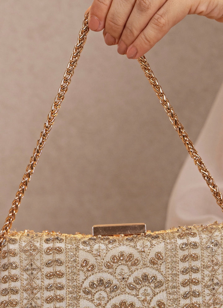 Gold Embroidered Clutch