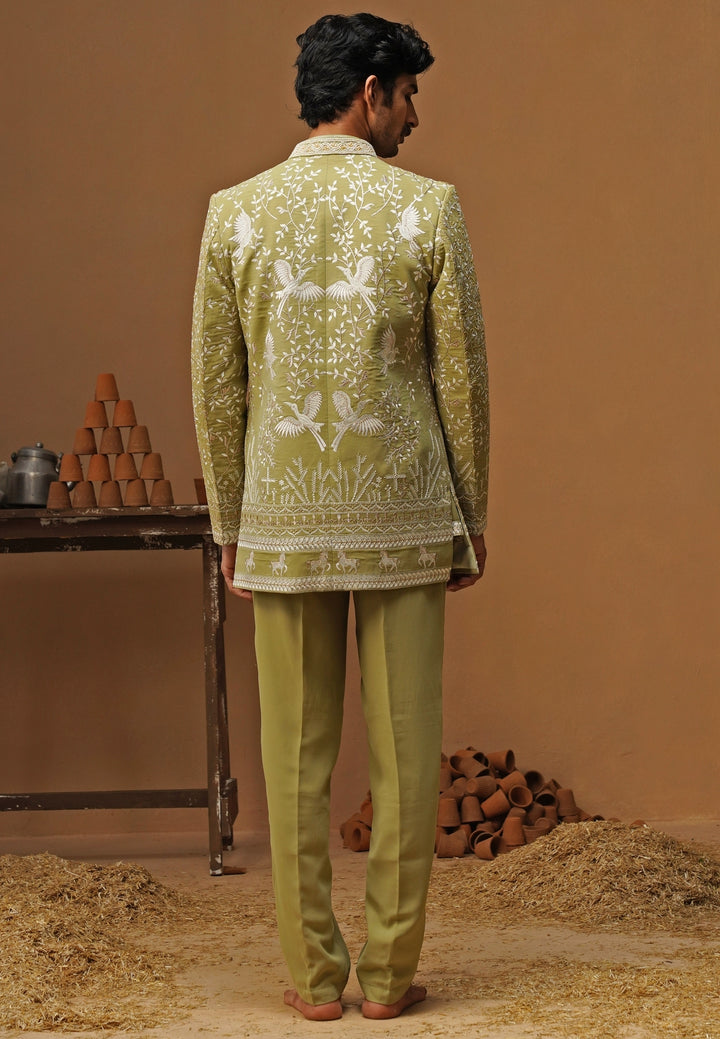 Mehendi Green Georgette Jodhpuri Set