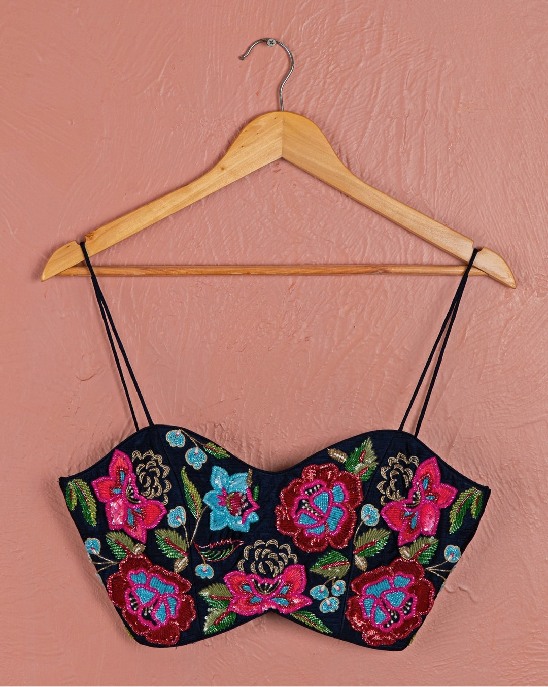 Maroon Red Silk Lehenga With Multicolor Blouse