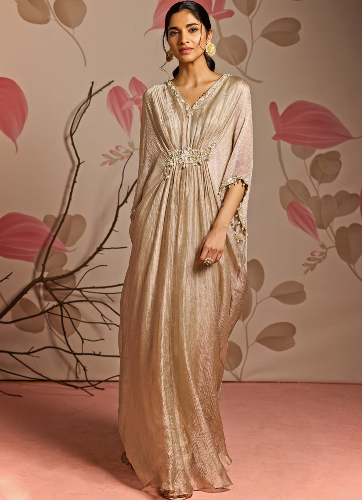 Gold Embroidered Kaftan Set