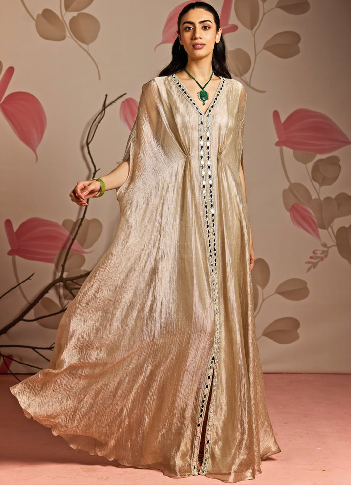 Gold Embroidered Kaftan Set