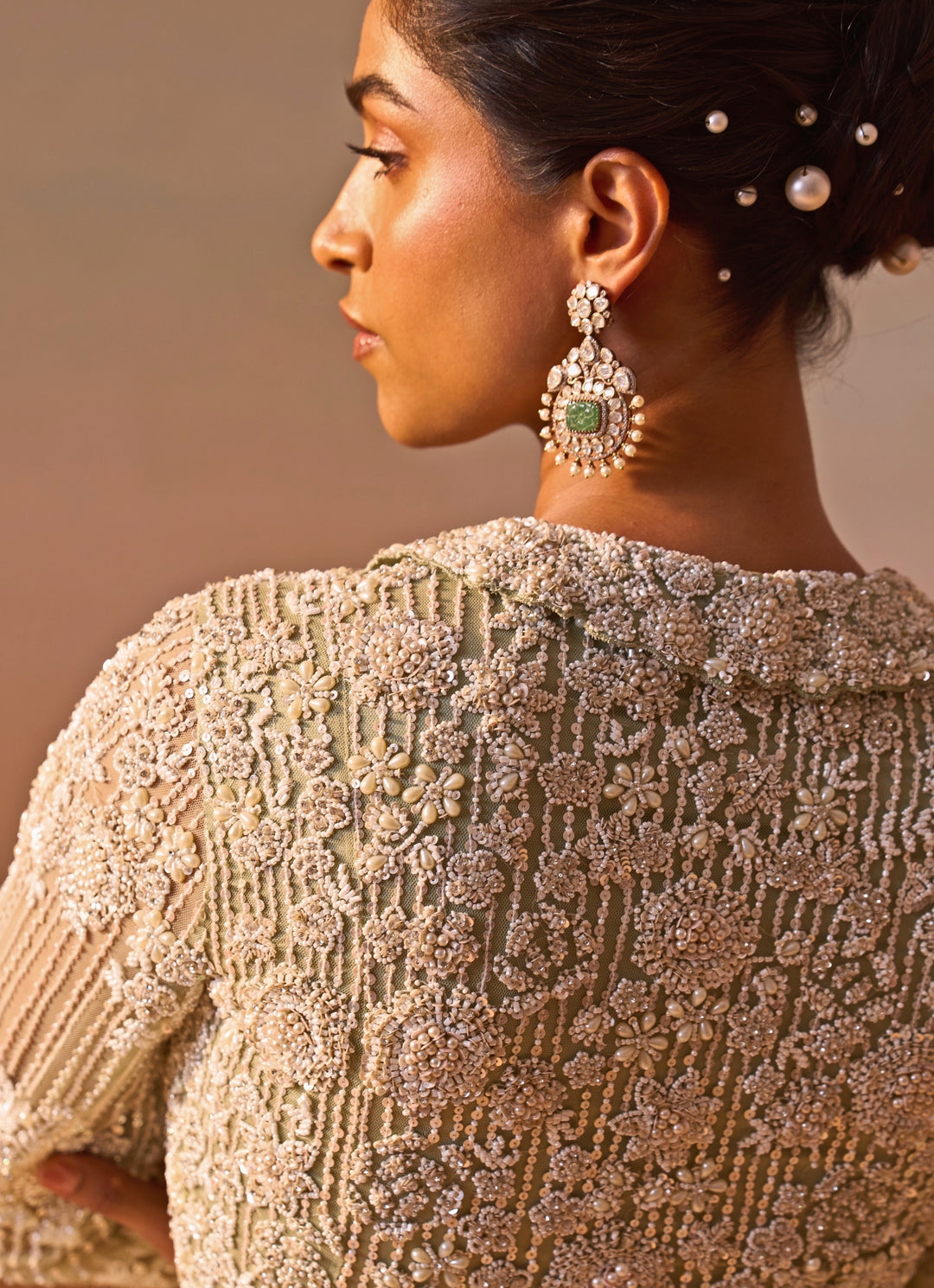 Pastel Green Soft Net Kurta Sharara Set