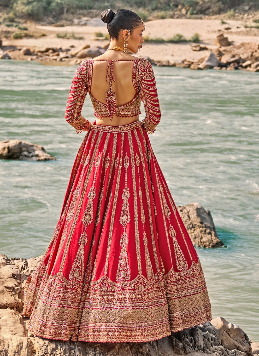 Regal Red Raw Silk Bridal Lehenga Set