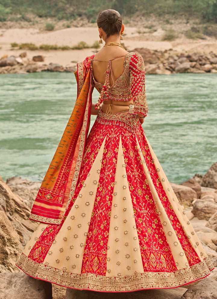 Multicolor Patola Silk Bridal Lehenga Set